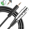 XLR fêmea para AUX macho Jack Lead Microfone Mic Áudio Equilibrado Cabo